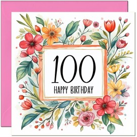 75th Birthday Card for Women - Any Age - Floral Birthday Card for 75 Year old Woman Nan Grandma Mum Aunt Ladies Nan Friend Sister Seventy Five, Seventy Fifth Nanny