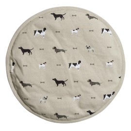 Sophie Allport Single Hob Cover, Dogs Styles - 100% Cotton Hob Protector (Beige)