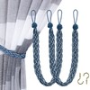 Home Queen Handwoven Rope Curtain Tiebacks for Drapes, 2 Pack