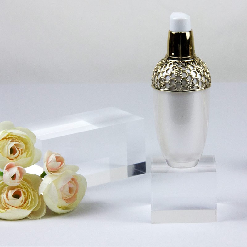 Kcgani Clear Polished Acrylic Cube Cylinder Round Photo Props, Transparent