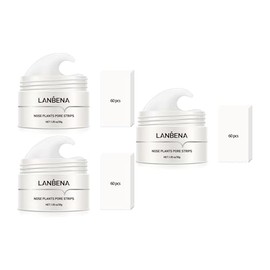 3 unidades Crema Mágica Para Quitar Espinillas y Puntos Negros Con 60 Tiras Removedores, Nariz Tiras Limpieza Poro Remover Espinilla Eliminación Pelar Nariz Tiras Nose Pore Strips