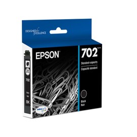 EPSON 702 DURABrite Ultra Ink Standard Capacity Black Cartridge (T702120-S) Works with WorkForce Pro WF-3720, WF-3730, WF-3733