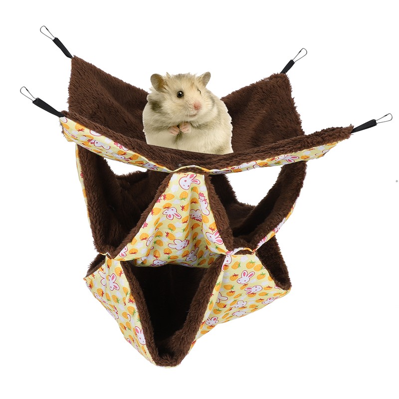 Small Pet Warm Hanging ThreeLayer Hammock Sleeping Bag Cage for