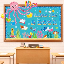 Pajean Ocean Bulletin Board Under The Sea Classroom Decor Sea Animal Cutouts for Back to School First Day Summer Wall Ocean Theme Party Decor (Book)