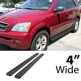 APS (Black Powder Coated 4 inches) Running Boards Nerf Bars Side Steps Compatible with Kia Sorento 2003-2010