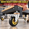 4 Inch Rubber Swivel Caster with Brake, M12 x 30