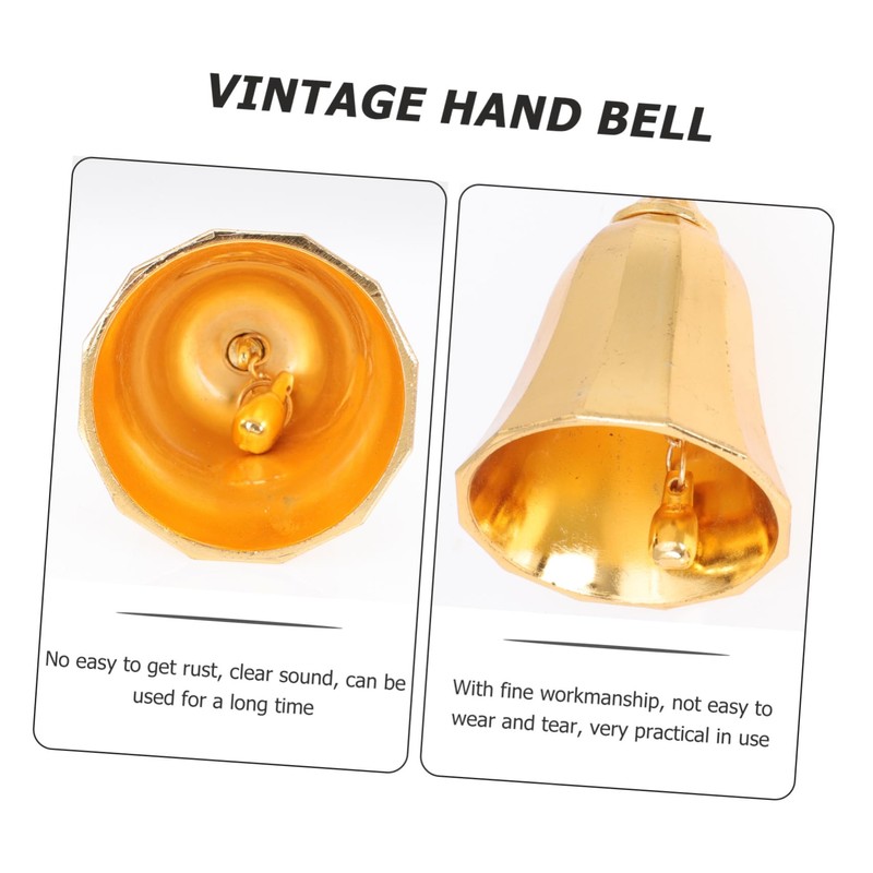 Gadpiparty Metal Hand Bell for Restaurant and Bar Classic Desktop