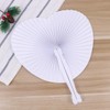 Toddmomy 48 Pcs Blank Fans Paper Folding Fans Handheld White