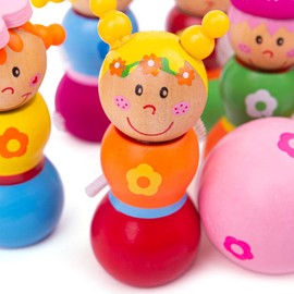 Bigjigs Toys Mini Wooden Fairy Skittles Set with 6 Skittles and 1 Bowling Ball