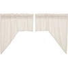 VHC Brands Simple Life Flax Natural Valance, Swag Set 36x36x16