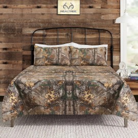 Boston Linen Company Realtree Xtra Camo Bedding King Sheet Set 4 Piece Polyco...