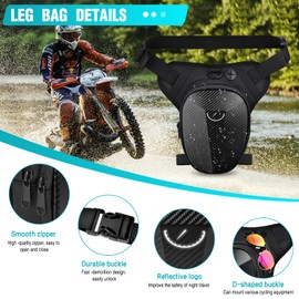 KTUEOV Leg Bag Motorcycle Men Thigh Bag Waterproof Leg Bag Leg Bag for Men Women Increased Capacity Removable Waist Bag Motorcycle Bag Leg for Running, Cycling, Camping, black, Classic