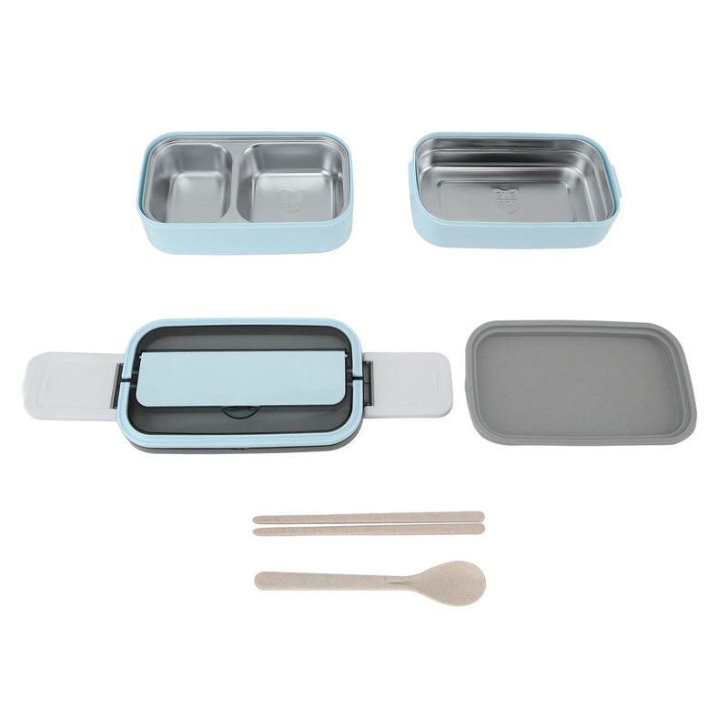 Lunch Box Double Layer Microwave Safe Leakage Proof Stainless Steel