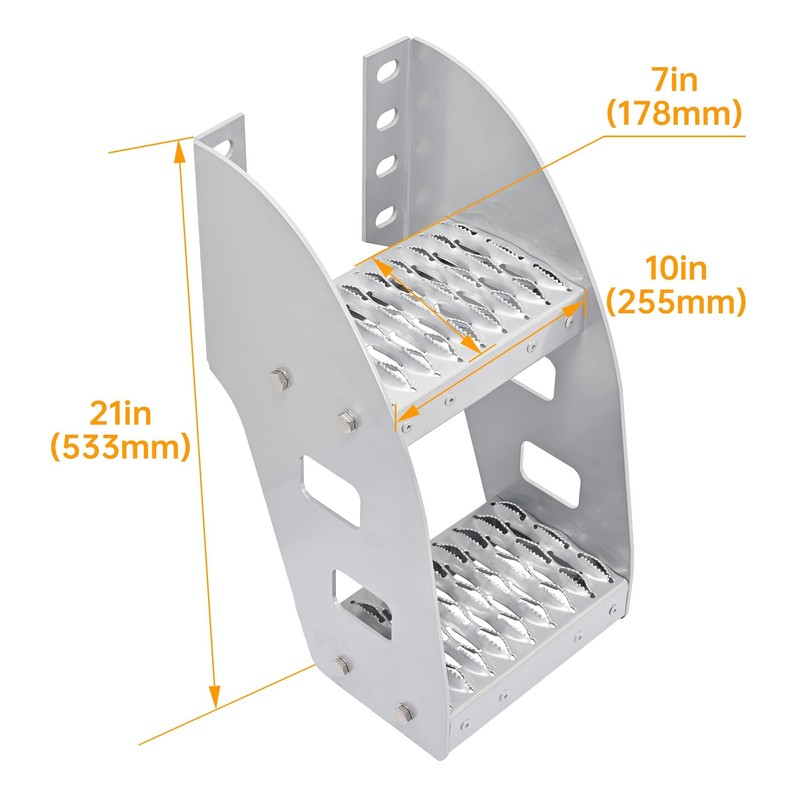 HECASA 10” Truck Frame Step Mounted Side Steps Compatible with