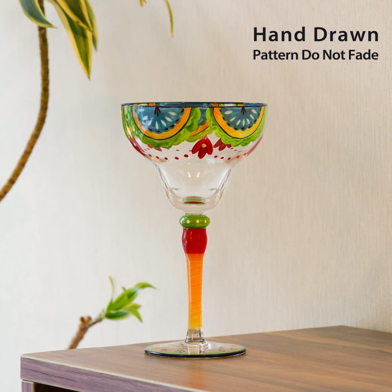 YY Hand Painted Margarita Glass - Moroccan Collection - Hand