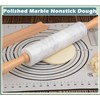 SIPARUI Marble Rolling Pin with Wooden Cradle Thick Handle Set