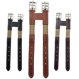 Majestic Ally Leather Girth Extender with Heavy-Duty Elastics, Durable, Flexible (Chestnut)