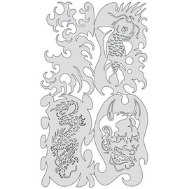 Iwata-Medea Artool Freehand Airbrush Templates, Nano Series - Kanji Moto By Dennis Mathewson