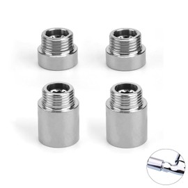 JINJUMEI Tap Extension 1/2 Inch, Pack of 4 Stainless Steel Tap Extension, Stainless Steel 1/2 Inch Thread Fitting, Not Easy to Rust, for Corner Valves, Shower Heads, Taps