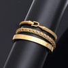 WFYOU 3PCS Stainless Steel Bracelets for Men Gold Roman Numeral