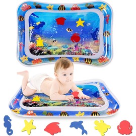 Cojín de Agua Inflable, Alfombrilla Acuática, Tapete de Agua Tummy Time, Tapetes Inflable de Agua, Juguetes Sensoriales Perfectos para Desarrollo