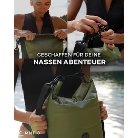 MNT10 Dry Bag with Carry Strap I Dry Bags Waterproof in 10 L or 20 L I Waterproof Bag for Travel, Outdoor and Camping I Duffel Bag Robust and Durable, black, Pack sack