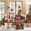 JOTOM Christmas Pillow Covers 30x50cm Red Ticking Striped Christmas Decorative