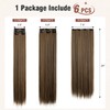Flufymooz 6PC Clip in Hair Extensions 24" Straight Long Extensions