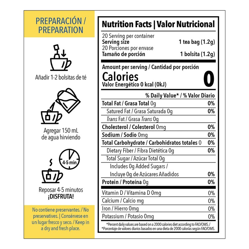 MONDAISA - Chamomile Tea, 20 Tea Bags (Pack of 4),