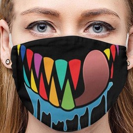 YBSHIN Funny Big Mouth Expression Mouth Cover Washable Reusable Breathable Cotton Mouth Accessory Cosplay Party Protection Moustache Mouth Shield Anti Dust Mouth Jewelry for Women and Men (Pattern 2)