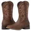 J's.o.l.e Western Cowboy Boots for Men Square Toe Embroidered Slip