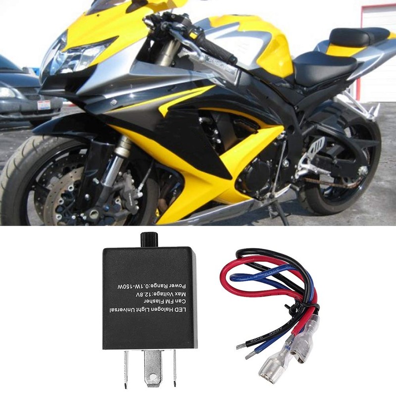 Haosie 3 PIN Adjustable Flash Relay, Turn Signal Flash Relay,