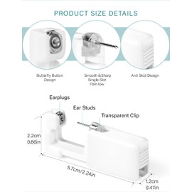 Yiorxu 8pcs Ear Piercing Gun,Painless Disposable Self Ear Piercing Kit with Ear Studs,Earrings for Women Men Girls Boys