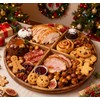 Utoplike Extra Large Acacia Wood Serving Tray, 23.6'' Round Charcuterie
