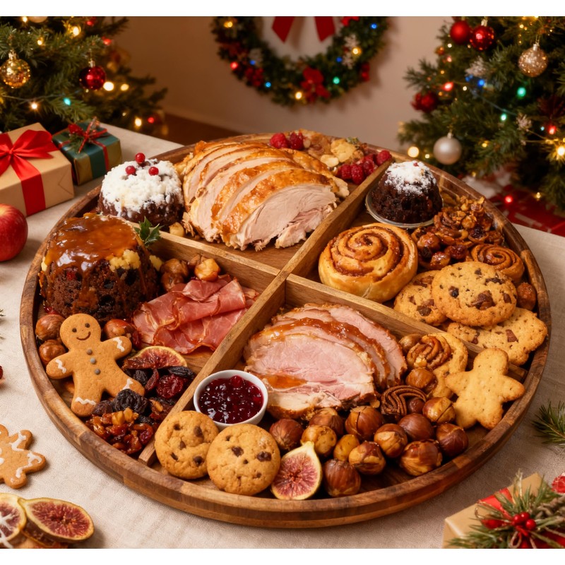 Utoplike Extra Large Acacia Wood Serving Tray, 23.6'' Round Charcuterie