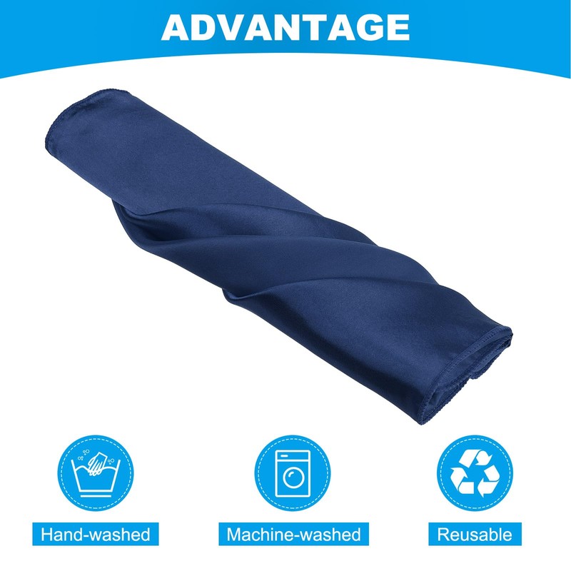 sourcing map 12pcs Cloth Napkins Navy Blue Satin Table Napkins