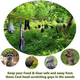 Mastiff Gears® Camping Lanyard 33 FT Campsite Storage Strap with 12 Clip Loops & 4 Hooks Camp Hanging Rope Clothesline for Camping Equipment Gear Hanging Rope for Travel, Camping, Picnic or Home Use