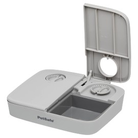 PetSafe 2 Meal Automatic Feeder, Built-in Timers, BPA Free Food Bowl, Suitable for Dry Food,Grey , 1 Count (Pack of 1)