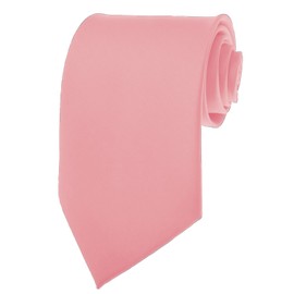 K. Alexander Mens Necktie SOLID Satin Neck Tie Coral Pink