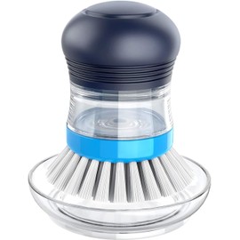 MR.SIGA Cepillo dispensador de jabón de Mano para Lavar, Cepillo de Cocina con Mango y Base, Limpieza de ollas y fregaderos, 1 Juego