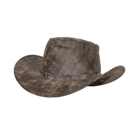 Black Jungle Denver Leather Western Hat Full Leather Cowboy Hat Australia Hat, tan