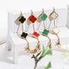 AIPPK 18K Gold Plated Clover Lucky Bracelet for Women White/Black/Red/Green