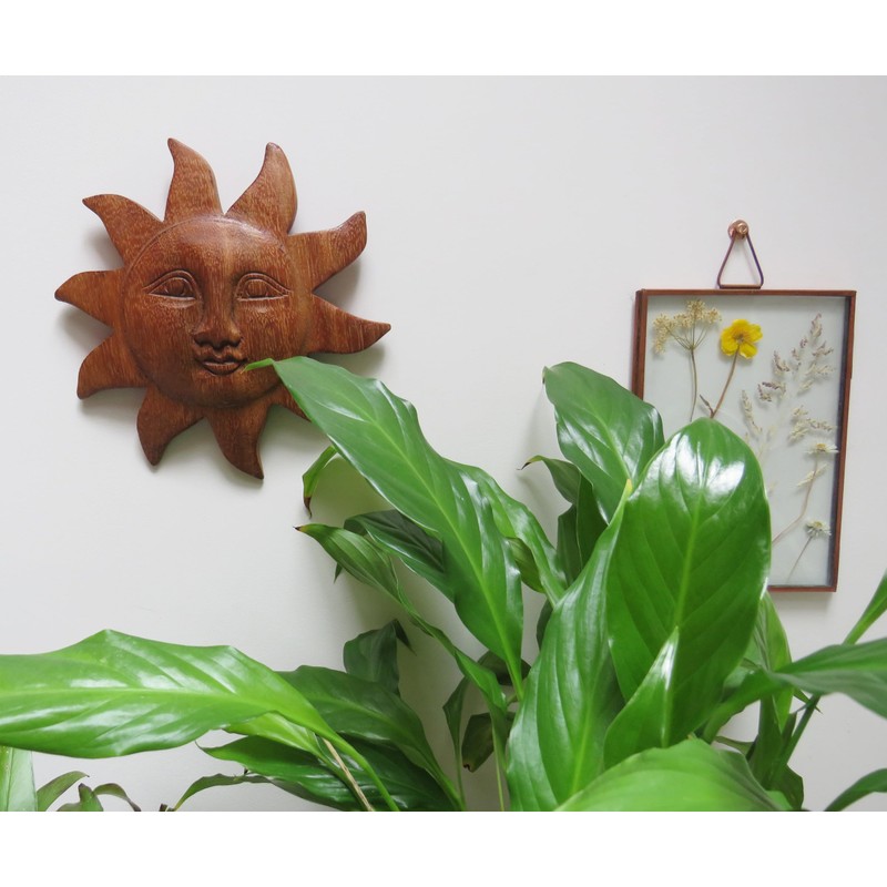 Purity Style Carved Wooden Sun Face