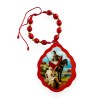 St Martin Tours Red Wood Medallion Home Blessing Décor Crib