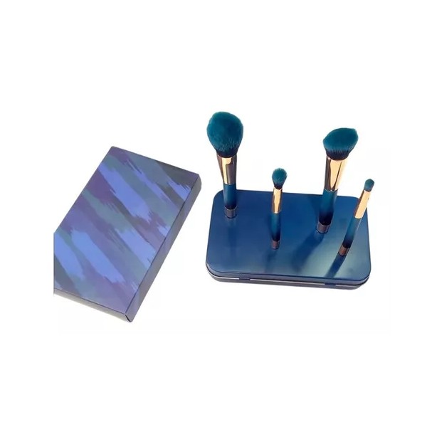 Genesis Kit Brochas Maquillaje Profesionales Magnéticas Portátiles Color Azul