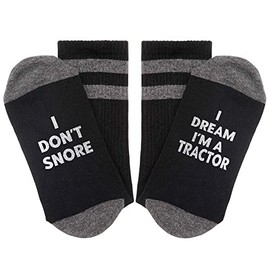 Novelty Socks, Gifts for Dad, Funny Socks for Men, Funny Father's Day Gifts, I Don't Snore I Dream I'm A Tractor, Funny Socks for Men, Birthday, Christmas Gifts.(044)
