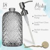 JASAI 18Oz Gray Glass Soap Dispenser with Rust Proof Pump,