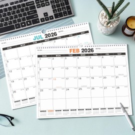 2026 Calendar - 2026 Wall Calendar, Jan. 2026 - Dec. 2026, 14.6" x 11.5", Calendar 2026, Large 2026 Wall Calendar 12 Month With Twin-Wire Binding, Large Blocks