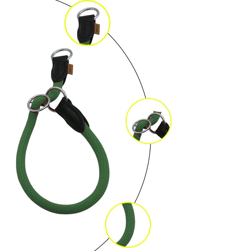 Aiminto Nylon Rope Pro Training Dog Collar, No Pull Round