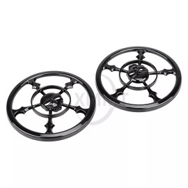 Unbranded 5-1/2" Gloss Black Speaker Grills Cover For Harley Electra Street Glide 14-Later